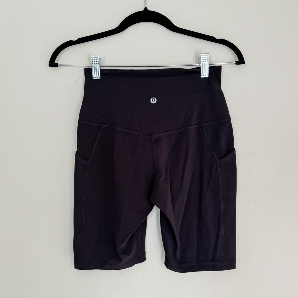 ALIGN Matching Set- Lululemon Athletica Black Fitted Bike Shorts and Top - Picture 3 of 4